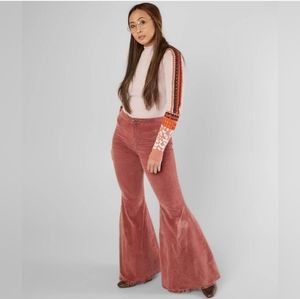 Free People Low Rise Bell Bottom Frayed Hem Corduroy Pants Size 26